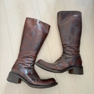 Gianni Barbato Womens Leather Knee Heeled Boots